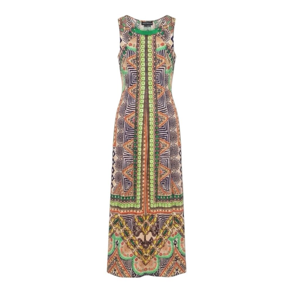 Hemant Nandita Boho Maxi Dress Womens Small Artsy Geometric Tribal Boho Resort - Picture 11 of 12